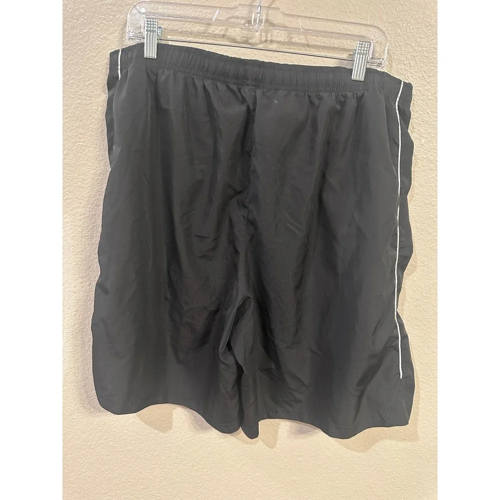 FILA XXL Mens Athletic Shorts Black White Trim Elastic Waist Activewear
